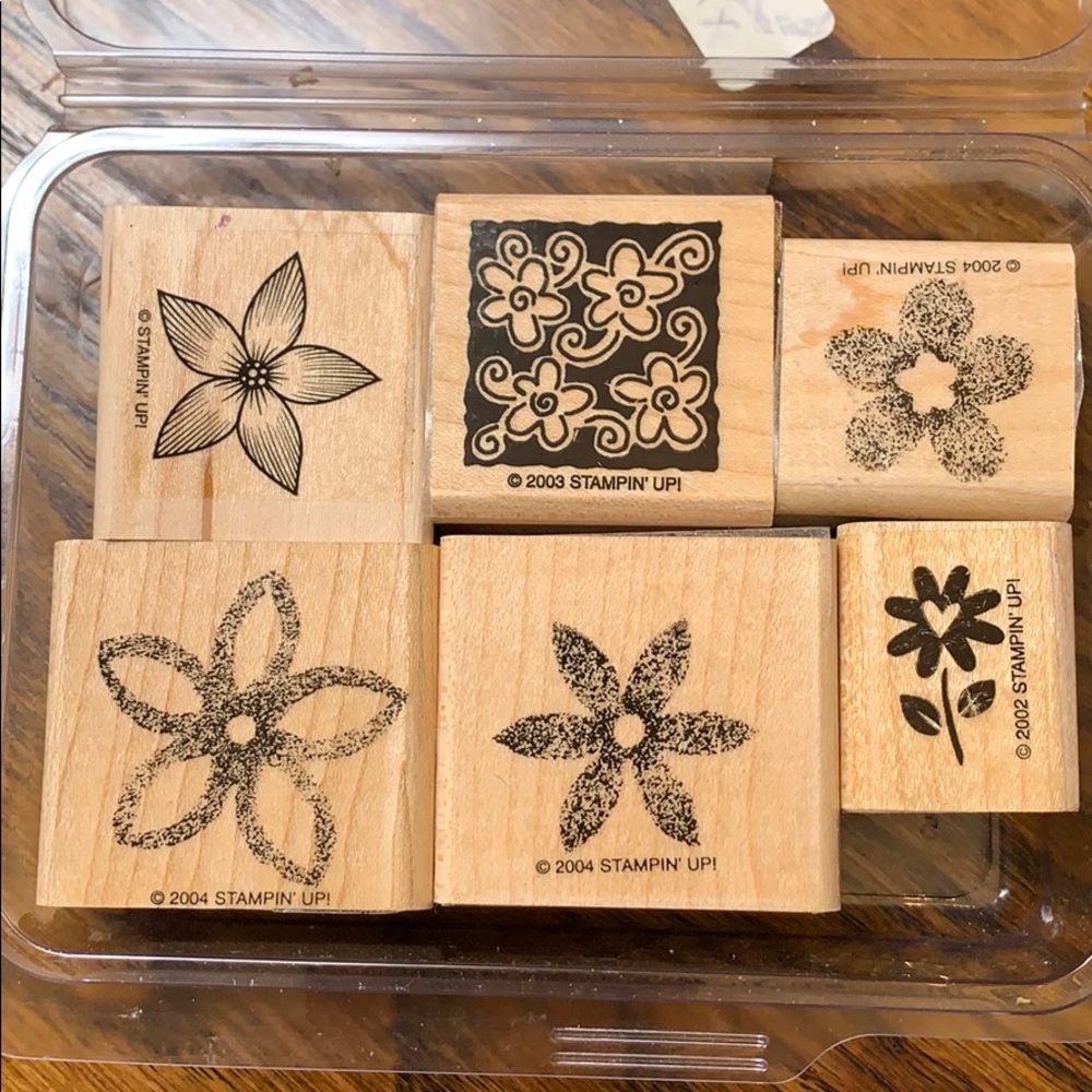 Mixed floral rubber stamps